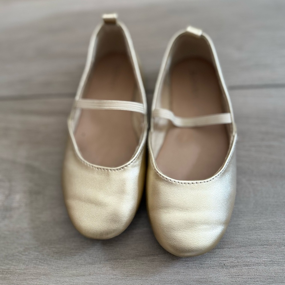Gold Kids Ballet Flats size 9 old navy